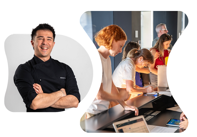 Lo chef Antonio La Cava e la community #LifeGenius durante un workshop Life's Good